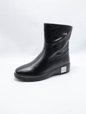 Botki damskie ocieplane na płaskim (36-42) 26310-21 ALLBLACK