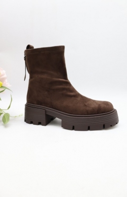 Botki damskie na płaskim (36-41) AM7565 BROWN