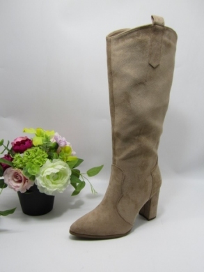 Kozaki damskie na obcasie (36-41) 9327 KHAKI
