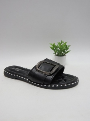 Klapki damskie na płaskim (36-41) W372 BLACK