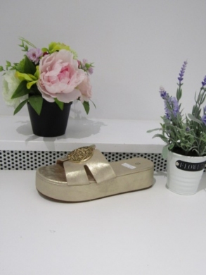 Klapki dmskie na koturnie (36-41) F387 GOLD