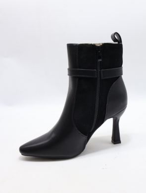 Botki damskie ocieplane na szpilce (36-41) 9184 BLACK