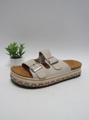 Klapki damskie na koturnie (36-41) DF869 BEIGE