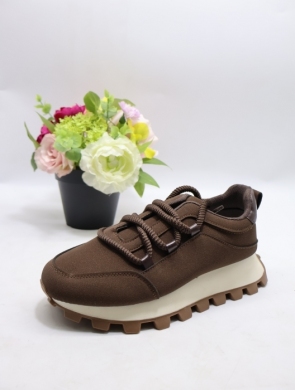 Buty sportowe damskie na płaskim (36-41) 24898 BROWN