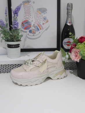 Buty sportowe damskie na płaskim (36-41) WX106 BEIGE