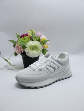 Buty sportowe damskie na płaskim (36-41) 9222-03 WHITE