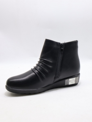 Botki damskie ocieplane na płaskim (37-42) CK225-01 BLACK
