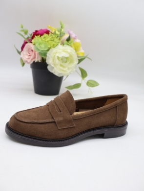 Mokasyny damskie na płaskim (36-41) A-704-3 BROWN-SKÓRA