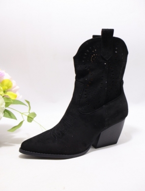 Botki damskie na obcasie (36-41) 8186-03 BLACK