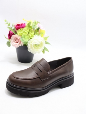 Mokasyny damskie na płaskim (36-41) 9240 BROWN