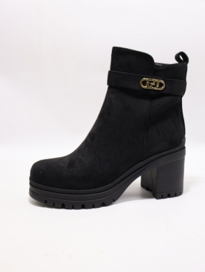Botki damskie ocieplane na obcasie (36-41) 68113-1 BLACK