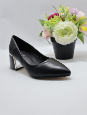Czółenki damskie na obcasie (36-41) XYH-23903-1 BLACK