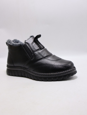 Botki damskie ocieplane na płaskim (36-41) CH-02 BLACK