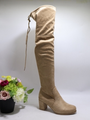 Kozaki damskie na obcasie (36-41) LH108 KHAKI