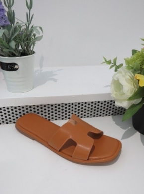 Klapki damskie na płaskim (36-41) B2101 CAMEL