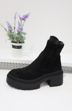 Botki damskie na obcasie (36-41) 9670A-1 BLACK