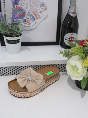 Klapki damskie na koturnie (36-41) TL8-108 BEIGE