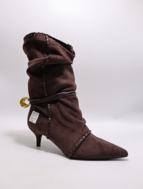 Botki damskie na szpilce (36-41) 2867 BROWN