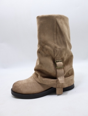Kozaki damskie na płaskim (36-41) M15 KHAKI