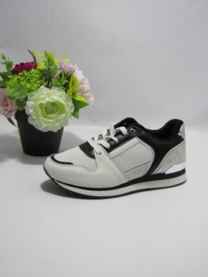 Buty sportowe damskie na płaskim (36-41) 0-114 WH/BLACK
