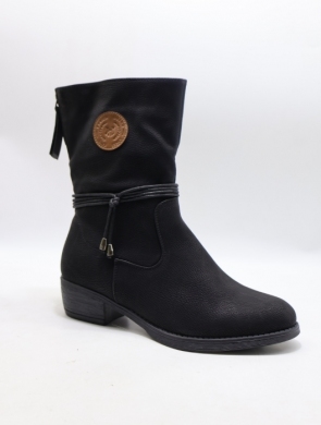 Botki damskie ocieplane na obcasie (36-41) SG882 BLACK