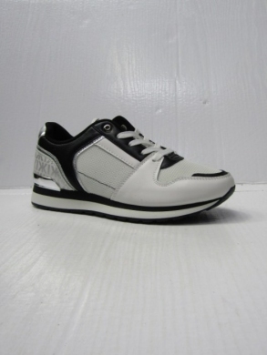 Buty sportowe damskie na płaskim (36-41) 0-114 WHITE/BLACK