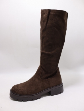 Kozaki damskie na płaskim (36-41) 5828-1 BROWN
