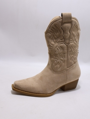 Botki damskie ocieplane na obcasie (36-41) SU726 BEIGE