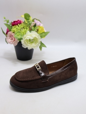 Mokasyny damskie na płaskim (36-41) V-892 BROWN