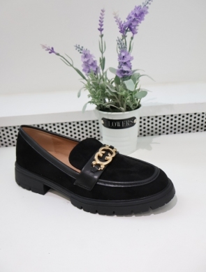 Mokasyny damskie na płaskim (36-41) 333-331 BLACK
