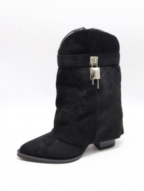 Botki damskie na obcasie (36-41) L66-269 BLACK