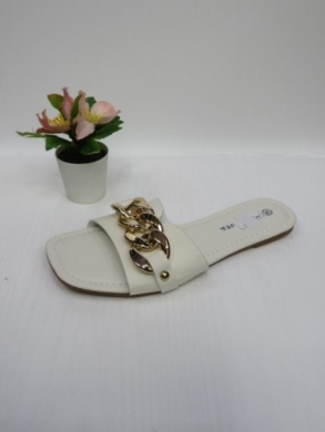 Klapki damskie na płaskim (36-41) F-39 WHITE