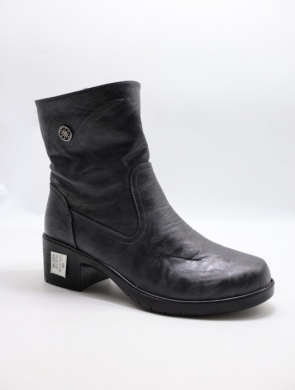 Botki damskie ocieplane na obcasie (36-41) 7122-22 GREY