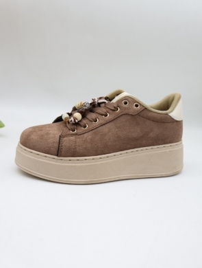Buty sportowe damskie na płaskim (36-41) EV-512 BROWN