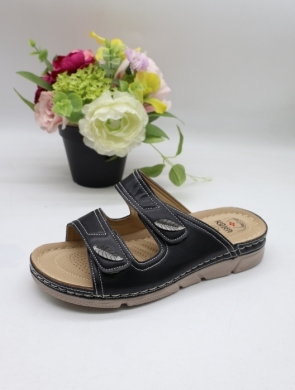 Klapki damskie na płaskim (36-41) 29787-1 BLACK