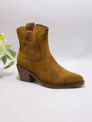 Botki damskie ocieplane na obcasie (36-41) C827 CAMEL