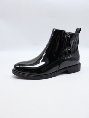 Botki damskie ocieplane na płaskim (36-41) 6056-1J BLACK