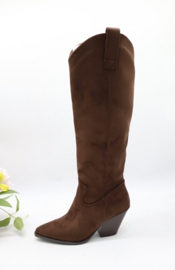 Kozaki damskie ocieplane na obcasie (36-41) WZ-133 BROWN