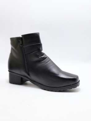 Botki damskie ocieplane na obcasie (37-42) W53 BLACK