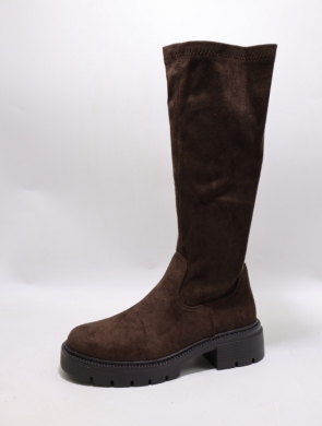 Kozaki damskie na płaskim (36-41) 5828-1 BROWN