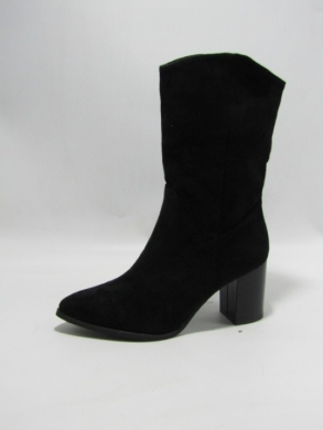 Botki damskie ocieplane na obcasie (36-41) 8613 BLACK