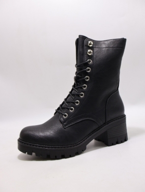 Botki damskie ocieplane na obcasie (36-41) 2801-1 BLACK