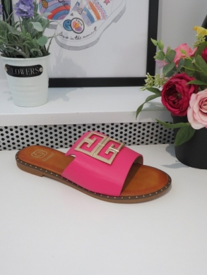 Klapki damskie na płaskim (36-41) M12 FUCHSIA