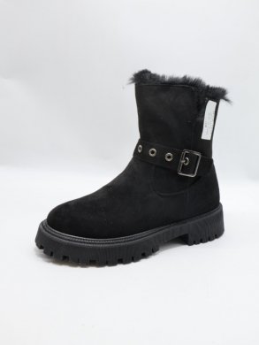 Botki damskie ocieplane na płaskim (36-41) H603 BLACK