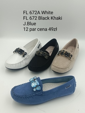 Mokasyny damskie na płaskim (36-41) FL672A KHAKI