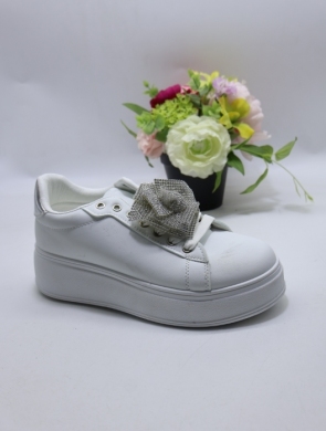 Buty sportowe damskie na płaskim (36-41) WW210 WHITE/SILVER