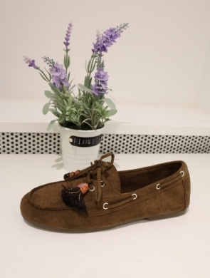Mokasyny damskie na płaskim (36-41) QQ276 BROWN
