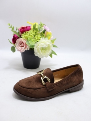 Mokasyny damskie na płaskim (36-41) H8-1027 BROWN