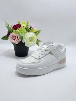 Buty sportowe damskie na płaskim (36-41) D188 WH/KHAKI