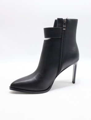 Botki damskie ocieplane na szpilce (36-41) B-315 BLACK-SKO